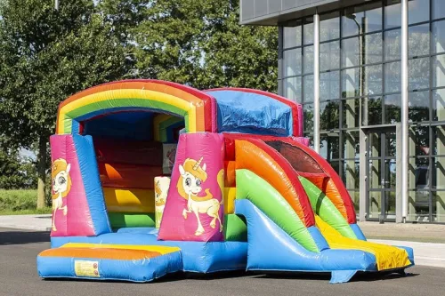 Einhorn Hüpfburg mit Rutsche